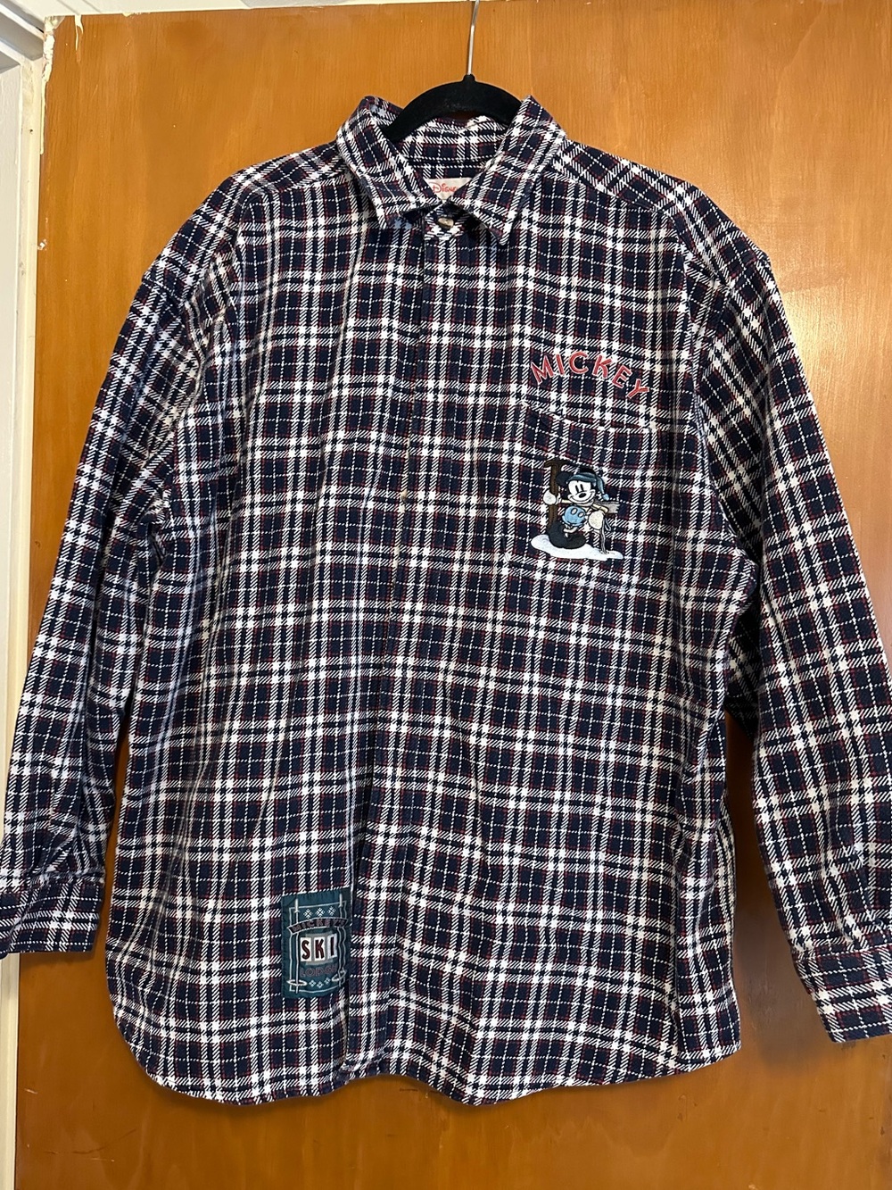 Vintage Mickey Mouse Ski Lodge Plaid Shirt